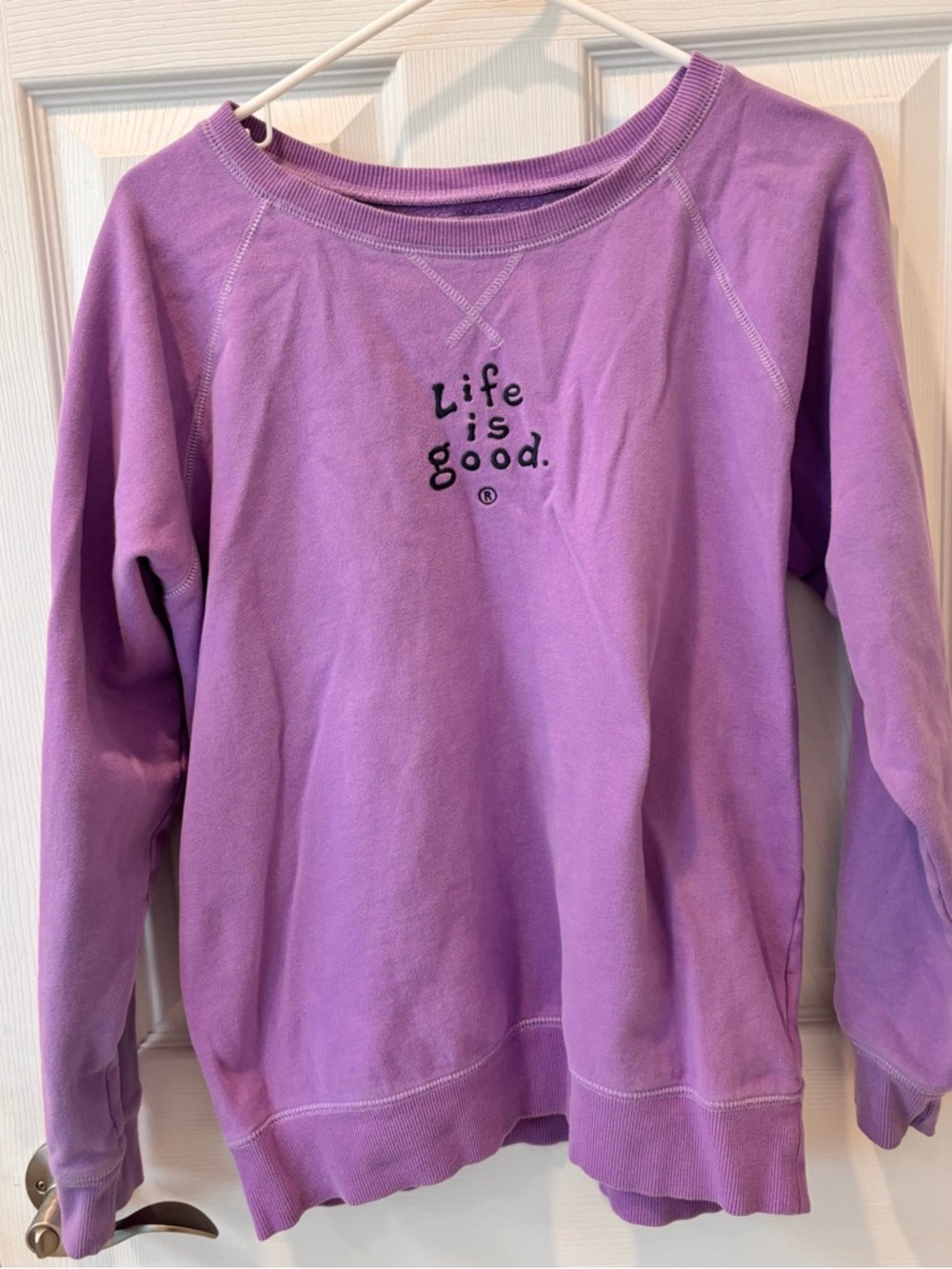 Life Is Good Purple Crewneck Sweatshirt